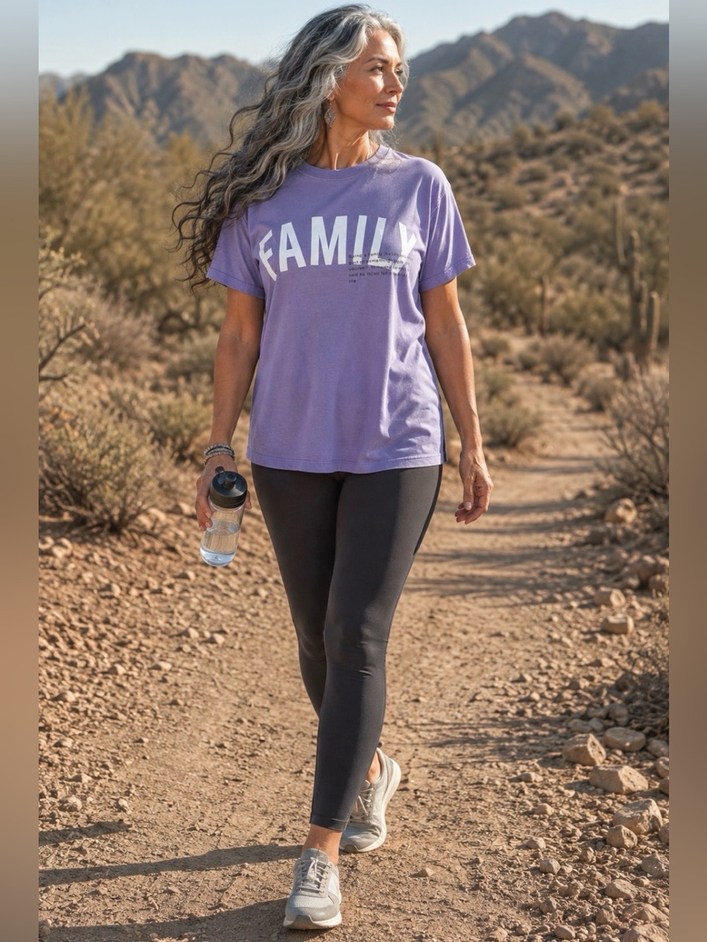 Lavender "FAMILY" Short Sleeve Tee - Womens